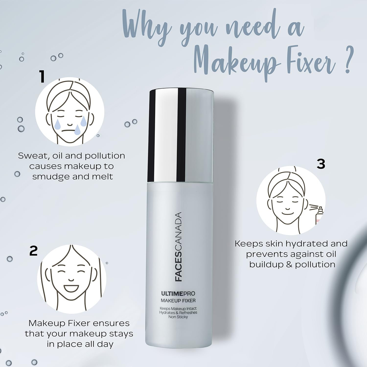 Faces Canada Ultime Pro Makeup Fixer, Long Lasting, Hydrating Makeup Setting Spray - (100 ml)