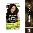 Garnier Color Naturals Creme Hair Color - Shade 3 Darkest Brown (70ml + 60g)
