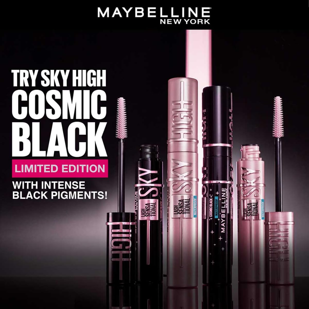 Maybelline New York Lash Sensational Sky High Waterproof Mascara - Very Black (6ml)