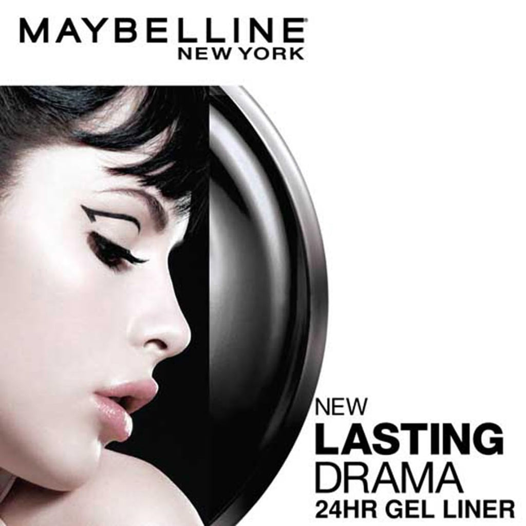 Maybelline New York Lasting Drama Gel Eyeliner With Expert Eyeliner Brush - 01 Blackest Black (2.5g)