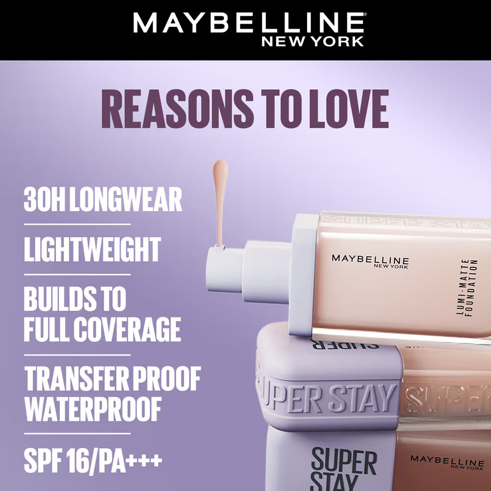 Maybelline New York Super Stay Lumi-Matte Liquid Foundation 30H Longwear