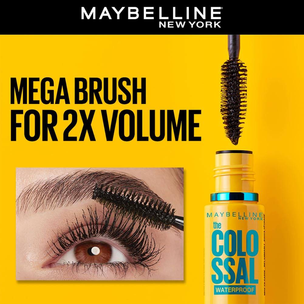 Maybelline New York Colossal Waterproof 2X Volume Express Mascara - Waterproof Black Noir (10ml)