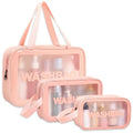 Professional Makeup Pouch Travel Toiletries Organizer Cosmetic Bags Portable - Set Of 3