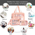 Professional Makeup Pouch Travel Toiletries Organizer Cosmetic Bags Portable - Set Of 3